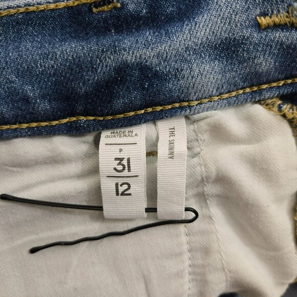 LOFT Women 12/31P High Rise Light Wash Distressed Skinny Jeans - Picture 7 of 13